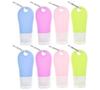 IMIKEYA 8pcs Silicone Refillable Bottles 60ml Capacity Empty Dispensing Containers Convenient to Carry Travel Liquid Storage Bottles with Assorted Colours Random Color