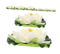 IMIKEYA 8pcs Simulated Lotus Leaf Water Lily Fish Tank Decorations Flaoting Tank Decor Pond Plants Plastic Fish Plants Simulation Flowers Ornaments Lotus Artificial Flowers Eva White