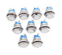 IMIKEYA 9pcs Metal Push Button Switch Flat Head Screw Terminal Momentary Self Reset Starter Button for Industrial Automation Control