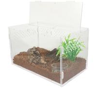 IMIKEYA Acrylic Plastic Terrarium with Adequate Air Circulation and Ventilation Holes, Frog Terrarium Tank Suitable for Small Reptiles and Insects, for Praying Mantises and Snails