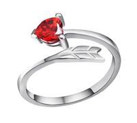 IMIKEYA Adjustable 925 Sterling Silver Cupid’s Arrow Couple Rings, His and Her Matching Open Heart Promise Bands, Stylish Silver Finger Jewelry for Couples