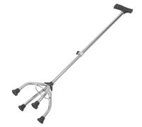 IMIKEYA Adjustable Lightweight Quad Cane with Non-slip 304 Stainless Steel Base Walking Stick for Elderly Mobility and Hiking Support