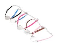 IMIKEYA Adjustable Time Gemstone Bracelet Base Setting Bezels Tray, 5pcs Mixed Style Artificial Leather round Bracelet Blanks for Women DIY Jewelry Making Accessories Random Style