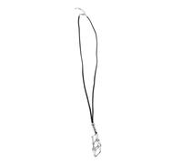 IMIKEYA Adjustable Vintage Style Crystal Holder Necklace with Black Artificial Leather Cord Metal Mesh Pendant Cage for DIY Jewelry Making for Parties and Daily Wear