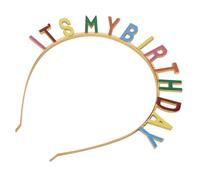 IMIKEYA Alloy Colorful Alphabet Birthday Hair Band, Adds Happy Ambience and Cuteness, for Birthday Celebration and Party Accessories