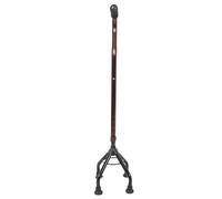 IMIKEYA Aluminum Alloy Adjustable Four-leg Walking Cane for Elderly with Non-slip Handle, Height Adjustable Quad Base Mobility Stick for Outdoor Walking and Mountain Climbing