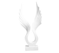 IMIKEYA Angel Wing Statue Resin Sculpture, White Lifelike Synthetic Resin Angel Wing Figurine for Desk, Home Decor, Media Wall Ornaments for Living Room