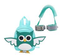 IMIKEYA Anti-Lost Mini Backpack with Detachable Nylon Leash and Wrist Link, Cartoon Owl Pattern Safety Walking Bag and Preschool Travel
