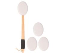 IMIKEYA Anti-Slip Sunscreen Applicator for Back with Gentle Brush Head Wood Handle and Replacement Heads Handled Lotion Applicator the Back