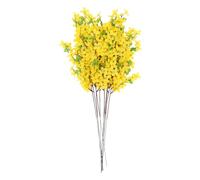 IMIKEYA Artificial Forsythia Flower Branches 10pcs Long Stem Silk Fake Winter Jasmine Simulation Yellow Flowers Bouquets for DIY Floral Arrangement Home Office Decor