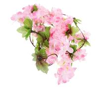 IMIKEYA Artificial Hanging Cherry Blossom Vine Garland for Wedding and Home Decor, Realistic Silk and Plastic Flowers, for Decorating Doors and Wedding Layouts, Pink Floral Garland