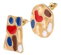 IMIKEYA Asymmetrical Funky Paint Palette Earrings for Women Artists Unique Costume Jewelry Skin Friendly Durable Design for Parties Daily Wear and