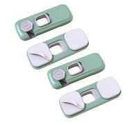 IMIKEYA Baby Safety Cabinet Locks and Babyproofing Solution 4 Pcs with 360 Degree Rotation Button Design Green Abs Material, Easy Installation for Drawers and Water Dispensers