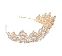 IMIKEYA Baroque Alloy Wedding Tiara Crown for Women Rhinestone Decorative Headband with Dazzling Sparkle Lightweight Comfortable Accessory for Weddings Birthdays Proms and Parties