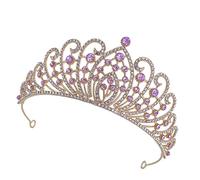 IMIKEYA Baroque Rhinestone Crown for Women Elegant Bridal Tiara Headpiece for Weddings Parties Dances Eye Catching Hair Accessory for Ladies Stunning Glittering Design