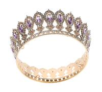 IMIKEYA Baroque Rhinestone Tiara Elegant Bridal Headpiece for Weddings Proms and Birthday Parties Lightweight Crown Accessory for Women and Comfortable Wear for All Hairstyles Purple