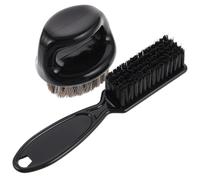 IMIKEYA Beard Shaping Brush and Neck Dusting Brush Set for Men Black Boar Bristle with for Beard Taming and Haircut Cleanup