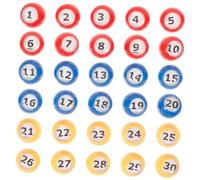 IMIKEYA Bingo Balls Set for Family Gatherings 30 Replacement Numbered Lottery Balls Plastic Entertainment Props for Game Evenings and Raffle Activities