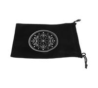 IMIKEYA Black Flannelette Drawstring Tarot Cards Bag with Textured Feel and Moderate Capacity Sturdy Divination Organizer Pouch for Storing and Fortune Cards