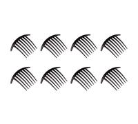 IMIKEYA Black Plastic Hair Clip Comb Set Comfortable to Use and Does Not Pull Or Snag Hair 8pcs with Bend Shape Fashion Side Combs for Women and Girls for Wedding and Daily Wear