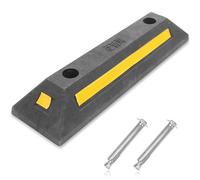 IMIKEYA Black Rubber Car Stopper Bump with Reflective Film High Brightness Strong Anti Pressure Ability Garage Stop Parking Stopper for School and Underground Parking Lot