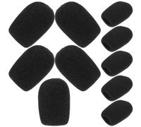 IMIKEYA Black Sponge Microphone Covers to Reduce Interference and Audio Quality 10pcs Soft Sponge Material for Conference Microphones and Headset Mics for Stage and Recording Use