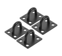 IMIKEYA Black Stainless Steel U-Shaped Ceiling Mount Hooks, Medium Size, 4pcs Utility Suspension Trainer Strap Anchors for Home and Patio Storage