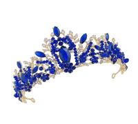 IMIKEYA Blue Crystal Bridal Tiara Headband for Wedding and Engagement, Handmade Zinc Alloy Crown with Rhinestone and Crystal, Comfortable Fit Creates Instant Stunning Hairstyle
