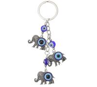 IMIKEYA Blue Evil Eye Keychain Turkish Wall Hanging Ornament Lucky Elephant Pendant Decorations Muslim Style Feng Shui Amulet Keyring for for Lucky Protection Jewelry Accessories