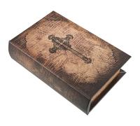 IMIKEYA Book Shaped Storage Box Retro Vintage Wooden Decorative Books Conceals Valuables Protective Artistic Bible Case Look for Study Décor and Bookshelf Decor