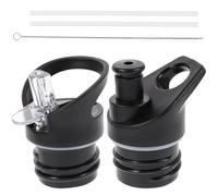 IMIKEYA Bottle Lid Pack of 2 Plastic Black Flip Top for Standard Mouth Bottle Portable