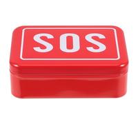 IMIKEYA Box Metal Tin Medicine Storage Case Emergency Kits Medical Supply Organizer for Home Travel and Office Red