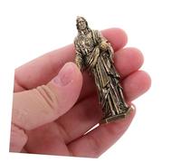 IMIKEYA Brass Mini Jesus Figurine Portable Devotional Statue for Home Office Meditation Tiny Religious Decoration with Spiritual Blessing Compact Little Jesus Model for Desktop and Moss