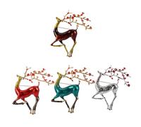 IMIKEYA Brooch Set Alloy 4pcs Deer Shaped with Rhinestone Decoration, Not Easy to Deform Or Break Corsage Ornament for Clothing Accessories