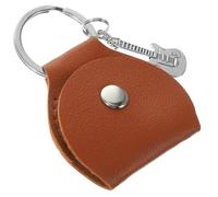 IMIKEYA Brown Pu and Metal Guitar Picks Holder Lightweight Keychain Holder for Playing Guitar with Key Attachment Suitable for Boys and Girls and Music Teachers During Graduation Period