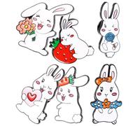 IMIKEYA Cartoon Bunny Brooch Pins Practical Brooches Alloy 6pcs Clothing Decorations Lovely Shape for Birthday Party and Christmas