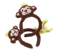 IMIKEYA Cartoon Monkey Ears Headbands 2pcs Comfortable for Extended Wear and Resistant to Fading with Banana Shape, Plush and Plastic Material for Halloween and Themed Photo Shoots