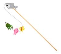 IMIKEYA Cat Funny Stick Toy Novelty Cat Teaser Fishing Rod Design for Indoor Interactive Wand String and Bell for Kittens Playtime