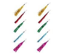 IMIKEYA Cat Teaser Replacement 10Pcs with Bell and Paper Sound Heads for Indoor Cat Entertainment and Exercise with Tinsel Accessories