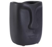 IMIKEYA Ceramic Face Vase Creative Vase Ornament Ornaments Black Human Face Shape Fine Workmanship Not Easy to Break Home Decor