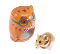 IMIKEYA Ceramic Hamster Nest Owl Design, Easy to Clean and Chew Proof Small Animal Sleeping House for Home Decor, Cooling and Adorable Pet Supply