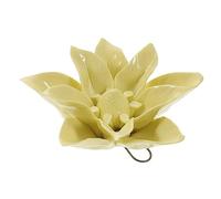IMIKEYA Ceramic Lily Flower Wall Art Three-dimensional Wall-mounted Floral Sculpture for Living Room and Office Yellow Medium Size Artificial Decor