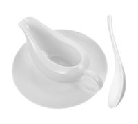 IMIKEYA Ceramic Milk Jug 200ml with Ergonomic Handle and Comfortable Touch for Coffee Shop and Hotel Use, for Serving Coffee Syrup and Cream in White