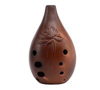 IMIKEYA Ceramic Ocarina 10 Holes Xun Instrument G Key Chinese Ancient Wind Instrument for Beginners and Performers, Purple Clay Material, Traditional Folk Music Use Random Style