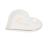 IMIKEYA Ceramic Plate Heart Shape Design Decorative Storage Tray for Jewelry and Snacks