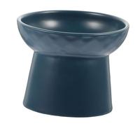 IMIKEYA Ceramic Raised Cat Bowl Tilted Elevated Pet Feeding Dish Nordic Style High Foot Candy Color Blue Suitable for Kittens and Cats