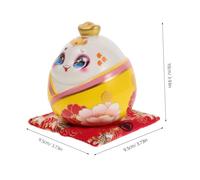IMIKEYA Ceramic Snake Coin Bank with Zodiac Design Handcrafted Yellow Money Savings Box for Adults Realistic Animal Statue Decor Encouraging Finance Habits Fortune Figurine for Home and