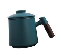 IMIKEYA Ceramic Tea Mug with Infuser and Lid Handle Cup Stable Base Retro Texture Multipurpose for Home Office Coffee Milk Brewing