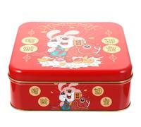 IMIKEYA Chinese Style Candy Storage Box Year of the Rabbit Festive Candy Box with Sturdy Square Design for Party and Celebration Cookie Storage Holder