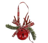 IMIKEYA Christmas Bells Ornaments: Christmas Tree Pendants Metal Craft Reindeer Antler Bells With Bow For Door Window Holiday Party Favors